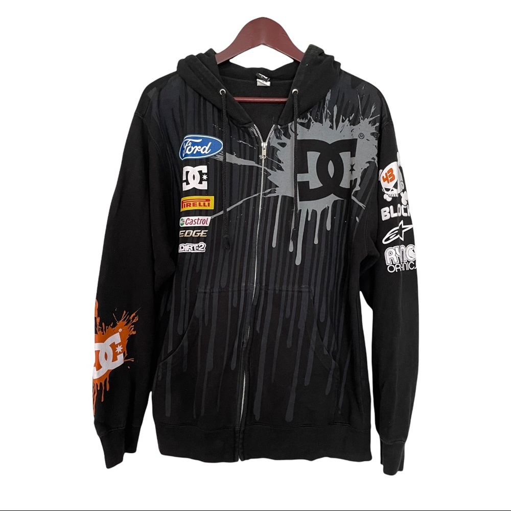 DC Ken Block 43 Monster Energy Ford Racing Hoodie Full Zip Jacket Men's Medium